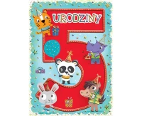 Greeting paper card B6 Animals, 1 pc